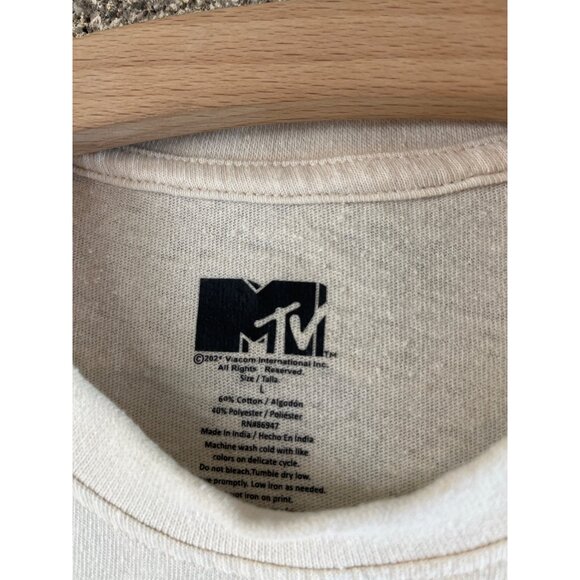 M TV Flower Tie Short Sleeve Sz L - Picture 5 of 6